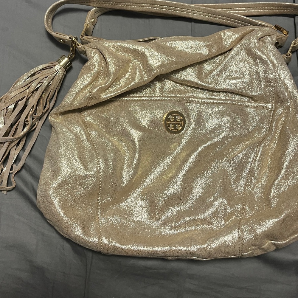 Tory Burch Shimmering Gold Shoulder Bag
